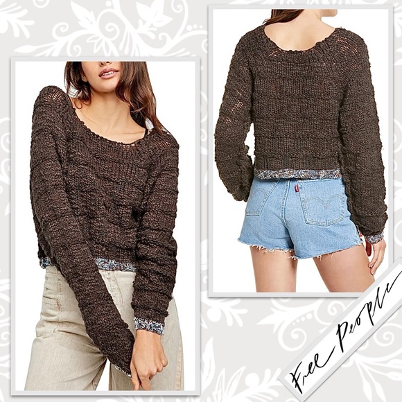 Free People West Palm Sweater in Raven Feather (Smoky Grey...